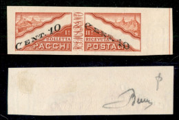 SAN MARINO - 1945 - 10 Cent (17/Ic - Varietà G) - Non Dentellato Con Stampa Del Valore (nella Sezione Destra) Spostata E - Altri & Non Classificati