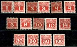 EUROPA - AUSTRIA - 1908/1913 - Segnatasse (34/44 + 34/38 Variante Di Carta) - Serie Completa Con I Primi Cinque Valori C - Autres & Non Classés