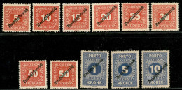 EUROPA - AUSTRIA - 1919 - Segnatasse Soprastampati (64/74) - Serie Completa - Gomma Originale - Autres & Non Classés