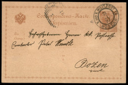 EUROPA - AUSTRIA - Mostar K. Und K. Milit. Port 13 - Cartolina Postale Per Bolzano Del 21.11.1897 - Andere & Zonder Classificatie