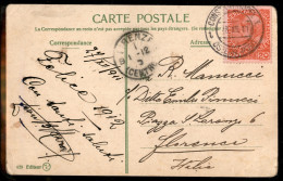 EUROPA - AUSTRIA - 20 Para (54) Su Cartolina Da Costantinopoli A Firenze Del 28.12.1911 - Sonstige & Ohne Zuordnung