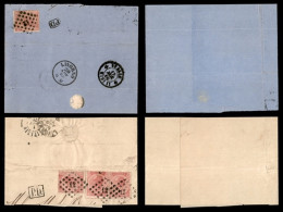 EUROPA - BELGIO - 1866/1871 - 40 Cent (17) - Due Testatine Di Lettere Per Livorno Con Affrancature Diverse (singolo - Co - Otros & Sin Clasificación