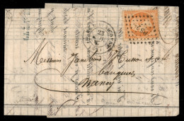 EUROPA - FRANCIA - PS2 A Punti - 40 Cent (22) Su Letterina Per Nancy Del 23.11.1867 - Sonstige & Ohne Zuordnung