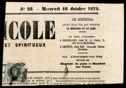 EUROPA - FRANCIA - 1 Cent (24) Con Parte Del Vicino Strappato Con La Fascetta - Frammento Di Giornale Del 16.10.72 Da Cl - Autres & Non Classés