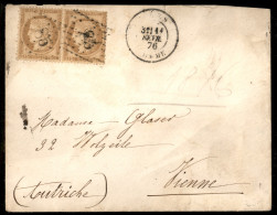 EUROPA - FRANCIA - Coppia Del 15 Cent (53) Su Busta Per Vienna Del 11.2.1876 - Otros & Sin Clasificación