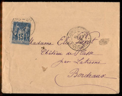 EUROPA - FRANCIA - 15 Cent (73) Su Bustina Da Costantinopoli A Bordeaux Del 29.6.18 - Other & Unclassified