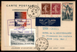 EUROPA - FRANCIA - 1936 (23 Agosto) - La Baule/Giornata Aerea - Lione Cannes - Muller 313 - Cartolina Per Nizza - Sonstige & Ohne Zuordnung