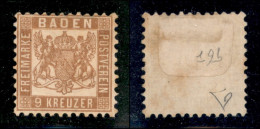 EUROPA - GERMANIA - Antichi Stati - Baden - 1864 - 9 Kreuzer (20b) - Nuovo Senza Gomma (140) - Andere & Zonder Classificatie