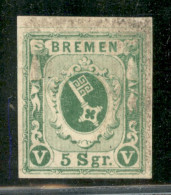 EUROPA - GERMANIA - Antichi Stati - Bremen - 1859/63 - 5 Sgr Stemma (4) - Gomma Originale - Andere & Zonder Classificatie