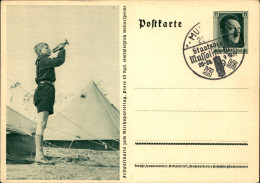 EUROPA - GERMANIA - Cartolina Postale Da 6 Pfennig - Munchen 25.9.37 Mussolini Hitler - Andere & Zonder Classificatie