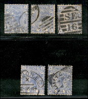 EUROPA - GRAN BRETAGNA - 1880 - Cinque 2 1/2 Pence (59) Usati (Tav. 22/23) - Other & Unclassified