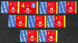 EUROPA - GRAN BRETAGNA - 1993/1997  Folded Booklets 4 X 2nd Class Bright Blue - 9 Libretti - Nuovi - Other & Unclassified