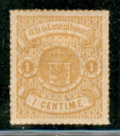 EUROPA - LUSSEMBURGO - 1867 - 1 Cent Stemma (16a) - Arancione - Gomma Originale - Andere & Zonder Classificatie