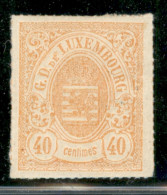 EUROPA - LUSSEMBURGO - 1871 - 40 Cent Stemma (23b) - Arancione Opaco - Gomma Originale - Autres & Non Classés