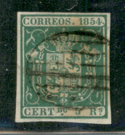 EUROPA - SPAGNA - 1854 - 5 R Stemma (29 W) - Usato - Other & Unclassified