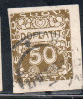 CZECH CECA CZECHOSLOVAKIA CESKA CECOSLOVACCHIA 1918 1920 POSTAGE DUE DOPLATIT 50h USED USATO OBLITERE' - Impuestos