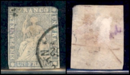 EUROPA - SVIZZERA - 1854 - 1 Franco (18) - Difetti - Da Esaminare - Andere & Zonder Classificatie