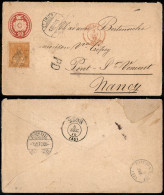 EUROPA - SVIZZERA - Busta Postale Da 10 Cent Con Complementare Da 20 Cent (24) Da St. Imier A Nancy Del 7.12.75 - Alfani - Other & Unclassified