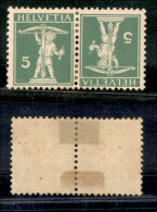 EUROPA - SVIZZERA - 1909 - Tete-Beche Del 5 Cent Walter Tell (unif.K3) - Nuovo Con Gomma - Andere & Zonder Classificatie