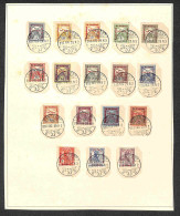 EUROPA - UNGHERIA - 1915 - Kriegshilfe (162/178) - Serie Completa - Usati Su Frammenti Montati Su Foglio Artigianale - Other & Unclassified