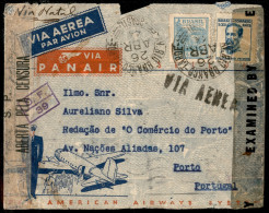 OLTREMARE - BRASILE - Aerogramma Da Av. Rio Branco Tarde A Porto Del 26.4.44 - Censure - Andere & Zonder Classificatie