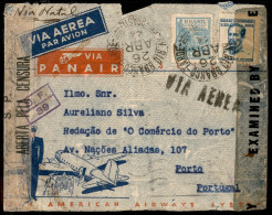 OLTREMARE - BRASILE - Aerogramma Da Av. Rio Branco Tarde A Porto Del 26.4.44 - Censure - Other & Unclassified