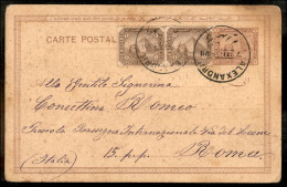 OLTREMARE - EGITTO - Cartolina Postale Da Alessandria A Roma Del 7.3.1903 - Sonstige & Ohne Zuordnung