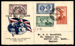 OLTREMARE - SWAZILAND - 1947 (17 Febbraio) - Visita Reale (44/47) - Raccomandata FDC Per L'Inghilterra - Andere & Zonder Classificatie
