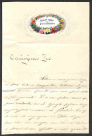 Documenti E Varie - 1901 - Doppio Foglio Con Fregi A Secco E Inserto Floreale A Stampa - Other & Unclassified