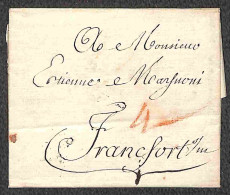 Prefilateliche - 1793 (29 Ottobre) - Huttenheim - Lettera Per Francoforte - Otros & Sin Clasificación