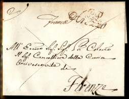Prefilateliche - PP Arezzo (in Rosso) - 1838 - Involucro Di Lettera Per Firenze - Altri & Non Classificati