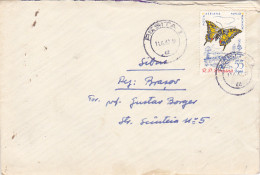 BUTTERFLY- OLD WORLD SWALLOWTAIL, STAMP ON COVER, 1962, ROMANIA - Brieven En Documenten