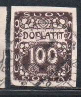 CZECH CECA CZECHOSLOVAKIA CESKA CECOSLOVACCHIA 1918 1920 POSTAGE DUE DOPLATIT 100h USED USATO OBLITERE' - Postage Due