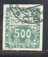 CZECH CECA CZECHOSLOVAKIA CESKA CECOSLOVACCHIA 1918 1920 POSTAGE DUE DOPLATIT 500h USED USATO OBLITERE' - Impuestos