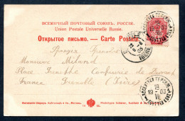 RC 25957 RUSSIE 1903 CARTE POSTALE TYPE DE CAUCASE POUR GRENOBLE FRANCE - TB - Briefe U. Dokumente