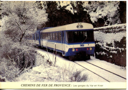 Chemins De Fer De Provence - Les Gorges Du Var En Hiver - Train, Rail, Arbres, Neige - Transport (rail) - Station