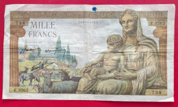 Beau Billet De 1000 Francs Déesse Déméter RN.28-1-1943.RN. Etat TB/TB+ - 1 000 F 1942-1943 ''Déesse Déméter''