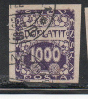 CZECH CECA CZECHOSLOVAKIA CESKA CECOSLOVACCHIA 1918 1920 POSTAGE DUE DOPLATIT 1000h USED USATO OBLITERE' - Portomarken