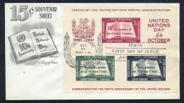 NATIONS UNIES - ONU - UNO - NEW YORK / 1955 BLOC # 1 SUR FDC (ref 2454) - Briefe U. Dokumente