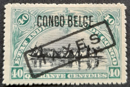 Congo Belge Belgium Congo 1909 Pirogue Bateau Boat Surcharge Typographique CONGO BELGE Surchargé TAXES Yvert T21 (*) MNG - Ongebruikt