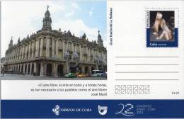 Lote TP14,  Cuba, 2013, Entero Postal, Postal Stationary, Upaep, Gran Teatro De La Habana, Theatre, Post Card - Maximumkaarten