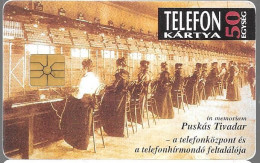 CARTE-PUCE-HONGRIE-1995-CENTRAL TELEPHONIQUE-Puskas Tivadar-Utilisé-TBE - Ungarn