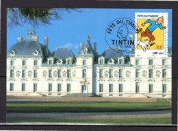 " FDT 2000 : TINTIN / MILOU " Sur Carte 1er Jour De 2000. N° YT 3304. Parfait état. CM A SAISIR ! - Cómics