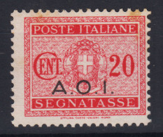 COLONIE AFRICA ORIENTALE ITALIANA 1939-40 SEGNATASSE 20 CENTESIMI N.3 G.O MH* - Africa Orientale Italiana