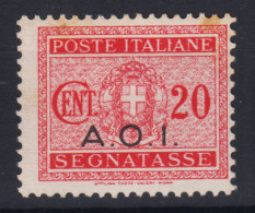 COLONIE AFRICA ORIENTALE ITALIANA 1939-40 SEGNATASSE 20 CENTESIMI N.3 G.O MH* - Italian Eastern Africa