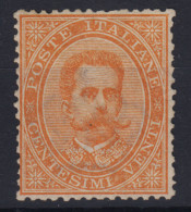 REGNO D'ITALIA 1879 UMBERTO I 20 CENTESIMI N.39 G.I MNH** CERT. BEN CENTRATO - Neufs