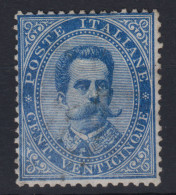 REGNO D'ITALIA 1879 UMBERTO I 25 CENTESIMI N.40 G.I MNH** CERT. BEN CENTRATO - Neufs