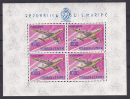 1964 San Marino Saint Marin 1000 LIRE AEREO Foglietto MNH** Air Mail Souvenir Sheet C - Poste Aérienne