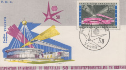 Enveloppe  FDC  1er Jour   BELGIQUE     Exposition  Universelle  BRUXELLES   1958 - 1958 – Bruxelles (Belgique)