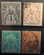 GOLFE DU BENIN 1893 Type Groupe, 4 Timbres Neufs * / O ,Yvert No 20,22,23,29, BTB - Altri & Non Classificati